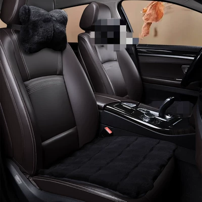 Wool pad | rear seat cushion winter warm - black-headrest-seat-cushion