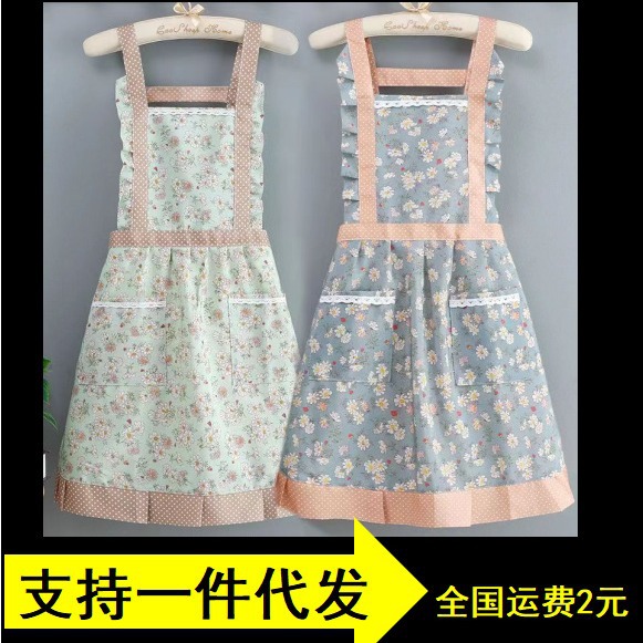 Estilo coreano nuevo impermeable lindo floral delantal transpirable hogar cocina cintura de las mujeres de moda pequeño fresco resistente al desgaste