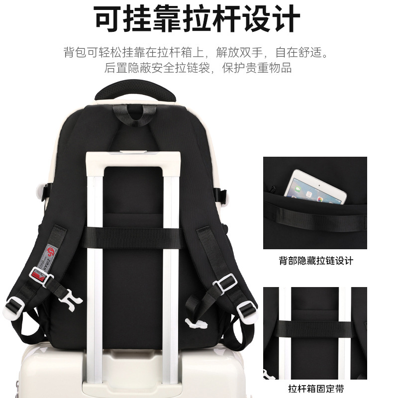 Peces naturales estilo coreano ocio versátil campus estudiantes de secundaria secundaria de gran capacidad mochila para niños y niñas de escuela primaria