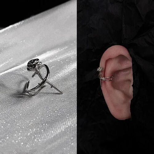 Insomnia Artist Thorn Rose ins niche design simple ear bone clip cold trend without pierced ears