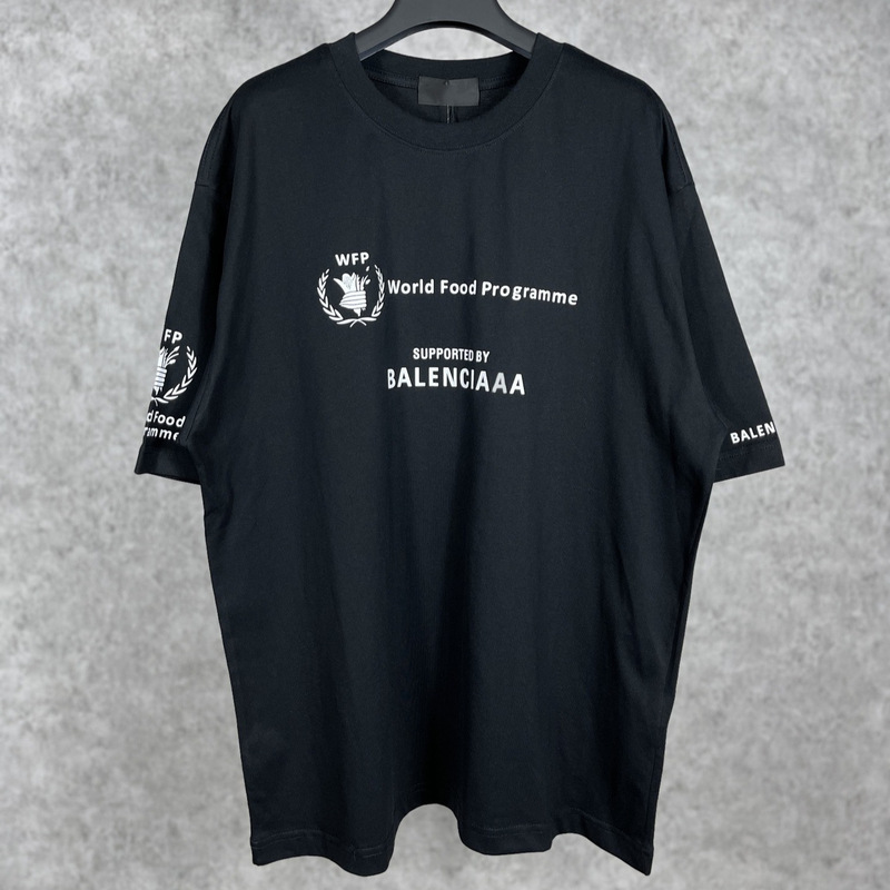 Correct Version high quality B 25SS Summer World Food Agency Charity Limited Short-sleeved T-shirt for men and women