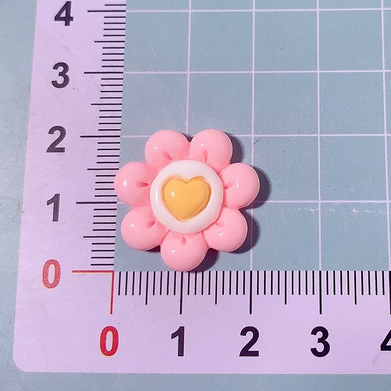 Nuevo color macarón amor flor accesorios de resina DIY adornamiento de cabello de caso de teléfono móvil agujero de hebilla de zapatos agujero material hecho a mano