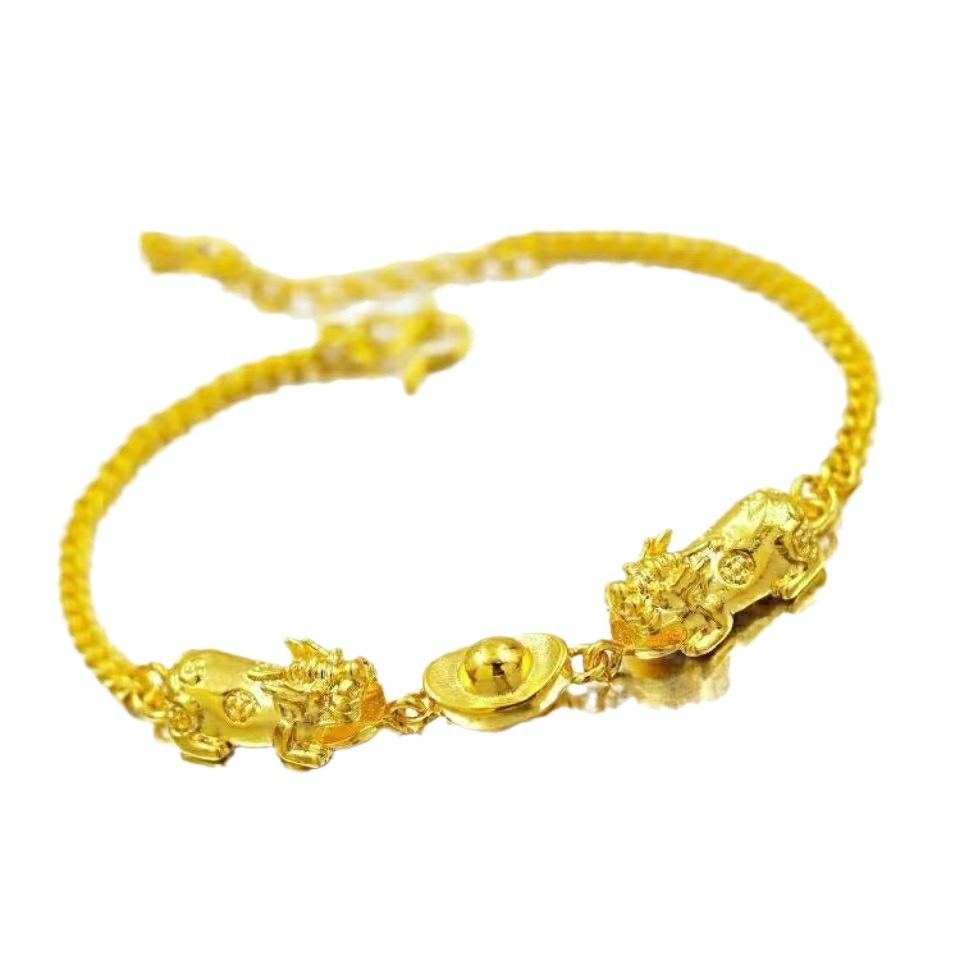 Vietnam gold lucky gold ingot bracelet copper gold plated Lucky Lucky live jewelry bracelet gold_voghion.com