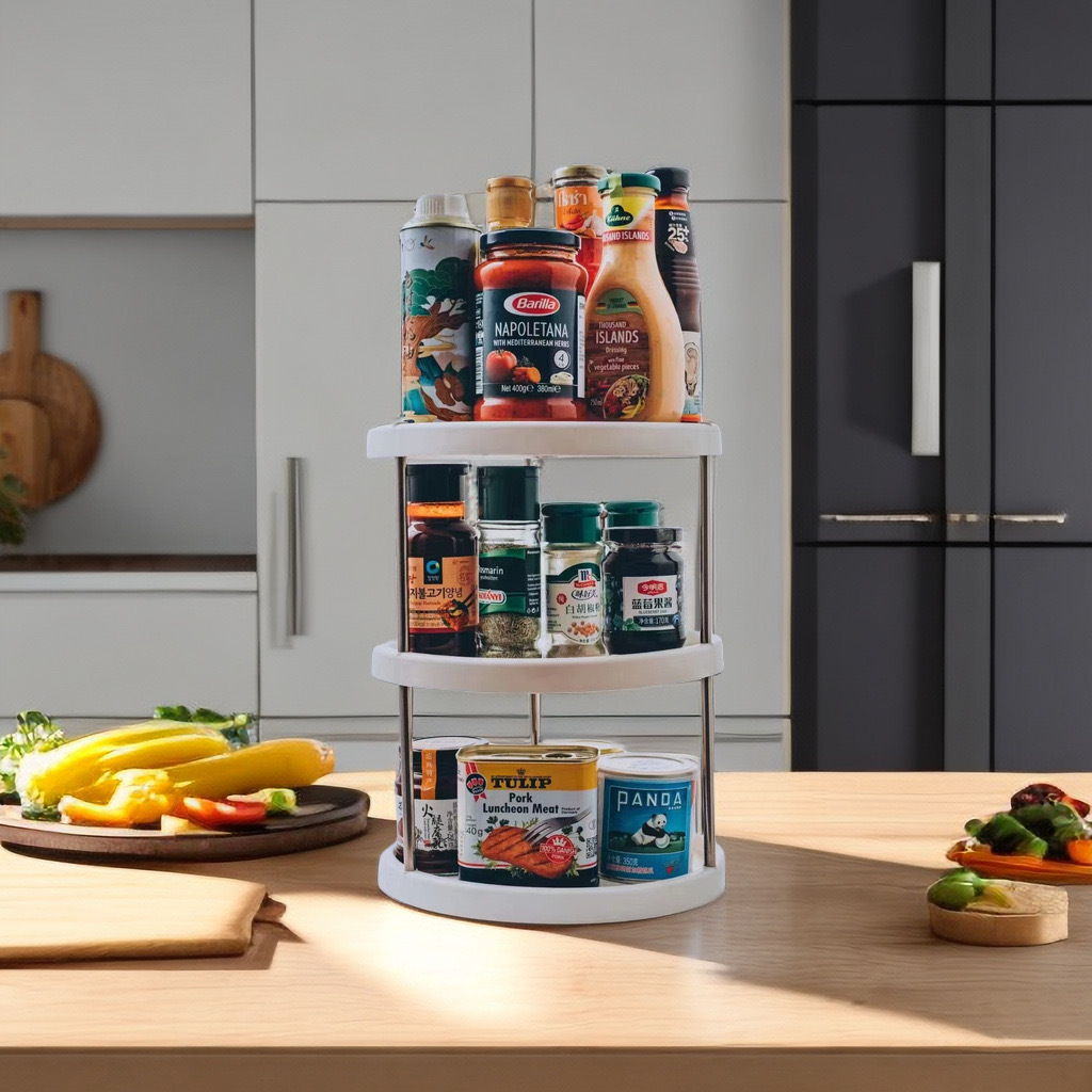 Table kitchen seasoning rack rotatable seasoning rack oil salt sauce vinegar turntable multi-layer bathroom storage rack
