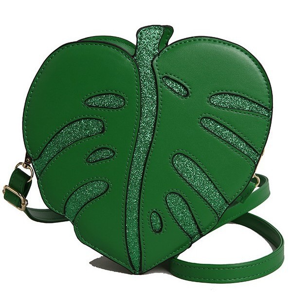 跨境新品女包可爱枫叶包高级感轻奢单肩斜挎包龟背竹造型手拿女包