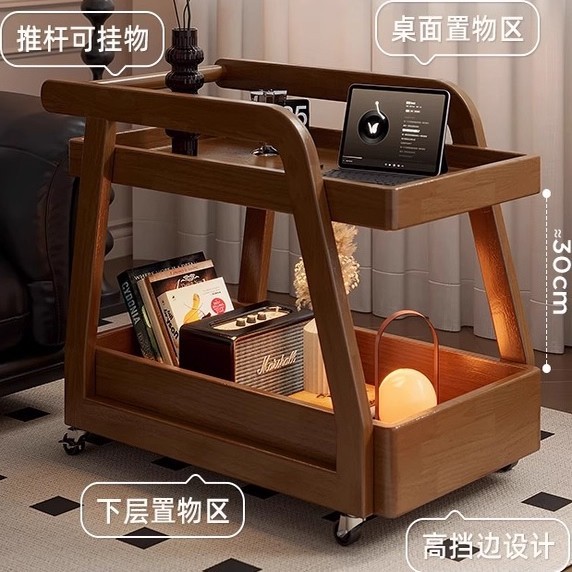 Gabinete lateral de sofá de madera sólida puede mover el lado del gabinete lateral de estilo antiguo autobús carro pequeño dormitorio mesilla de cabecera doméstica