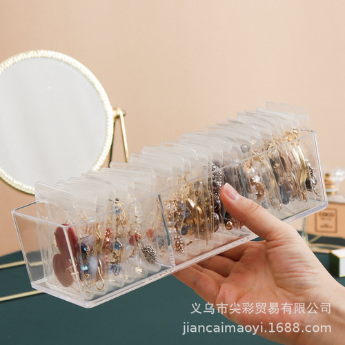 Portable PVC transparent dust bag earring jewelry storage bag anti-oxidation sealed bag necklace jewelry storage book