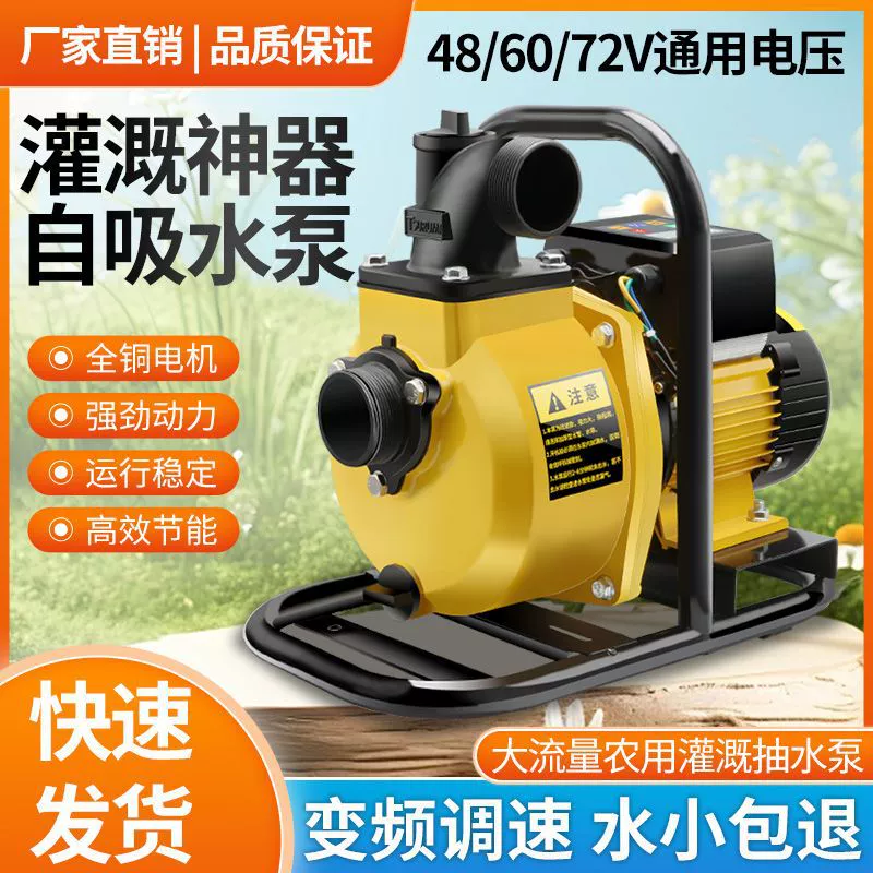 Самовсасывающий насос постоянного тока, бесщеточный аккумуляторный автомобильный водяной насос, дистанционное управление, подъемный поток высокого давления, водяной насос для электромобиля