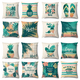 Linen Material Pastoral Sunflower Linen Pillow Cases
