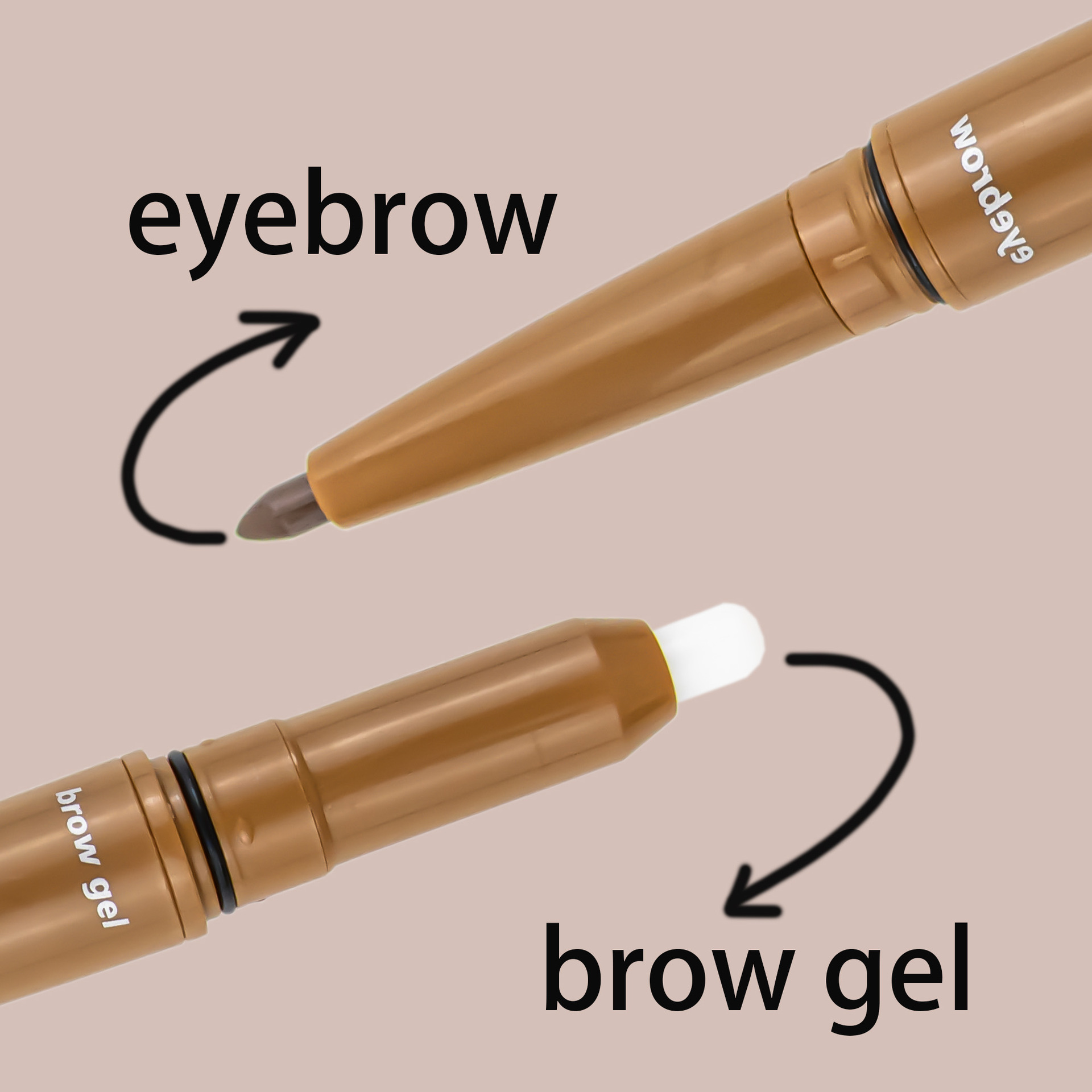 SHCOETY dual-head eyebrow pencil with eyebrow glue, automatic rotation, waterproof, non-fading, natural and long-lasting eyebrow dye, 4-color cross-border undefined