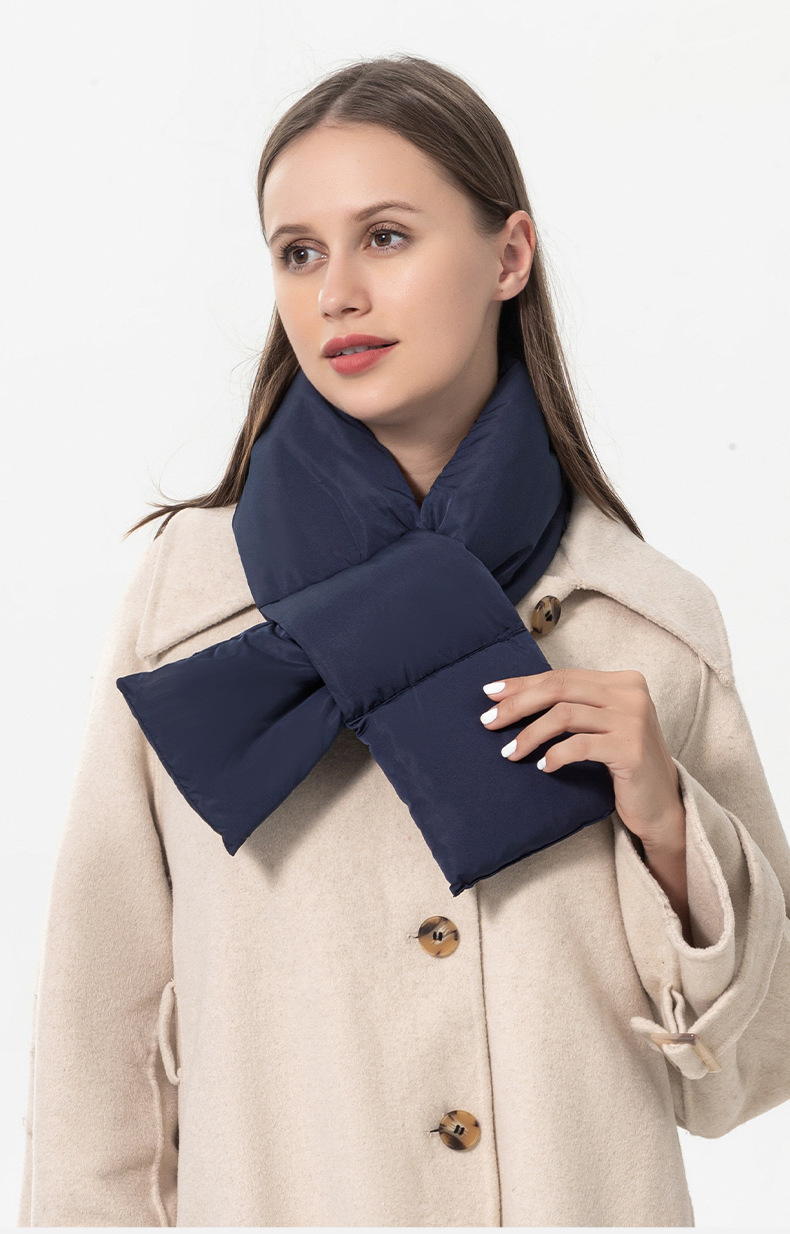 Feather Velvet Scarf For Women Solid Colour Simple Korean Style_voghion.com