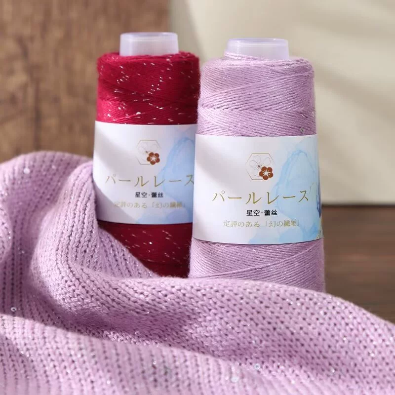 Пряжа для вязания крючком Starry Sky Lace, 50 г, ацетат-лиоцелловая, с коротким рукавом, ажурная, для ручного вязания.