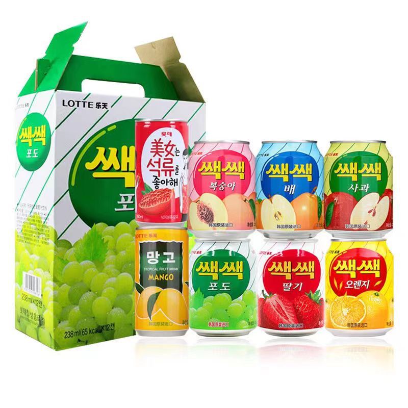 South Korea LOTTE LOTTE juice grape juice orange juice strawberry juice containing pulp fruit tablets 238ml * 12 listen to the whole box South Korea LOTTE LOTTE juice grape juice orange juice strawberry juice containing pulp fruit tablets 238ml * 12 listen to the whole box