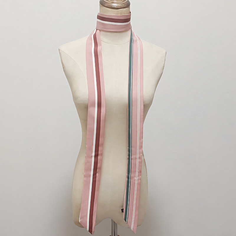 韓国版の細い細い長さの小さいスカーフの女性はバッグの取っ手を縛って春夏の秋のシフォンのプリントの小さいスカーフのマフラーを持ちます。|undefined