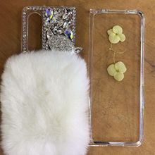 新款毛绒适用三星Fold3手机壳Fold2白色兰色兔毛折叠屏水钻保护套
