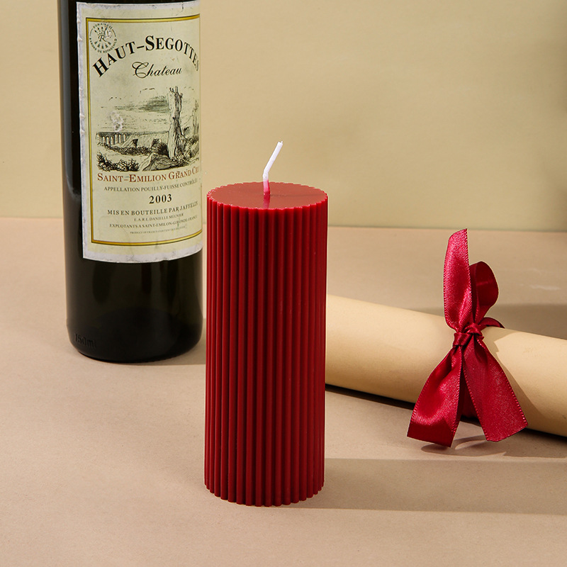 Vela aromática de cera de soja retro francesa color borgoña, vela romántica para bodas, decoración para el hogar, portavelas, venta al por mayor por pieza