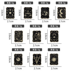Cross-border new tarot card series punk-style metal baked paint badge, personalized trendy cool exquisite pattern brooch jewelry