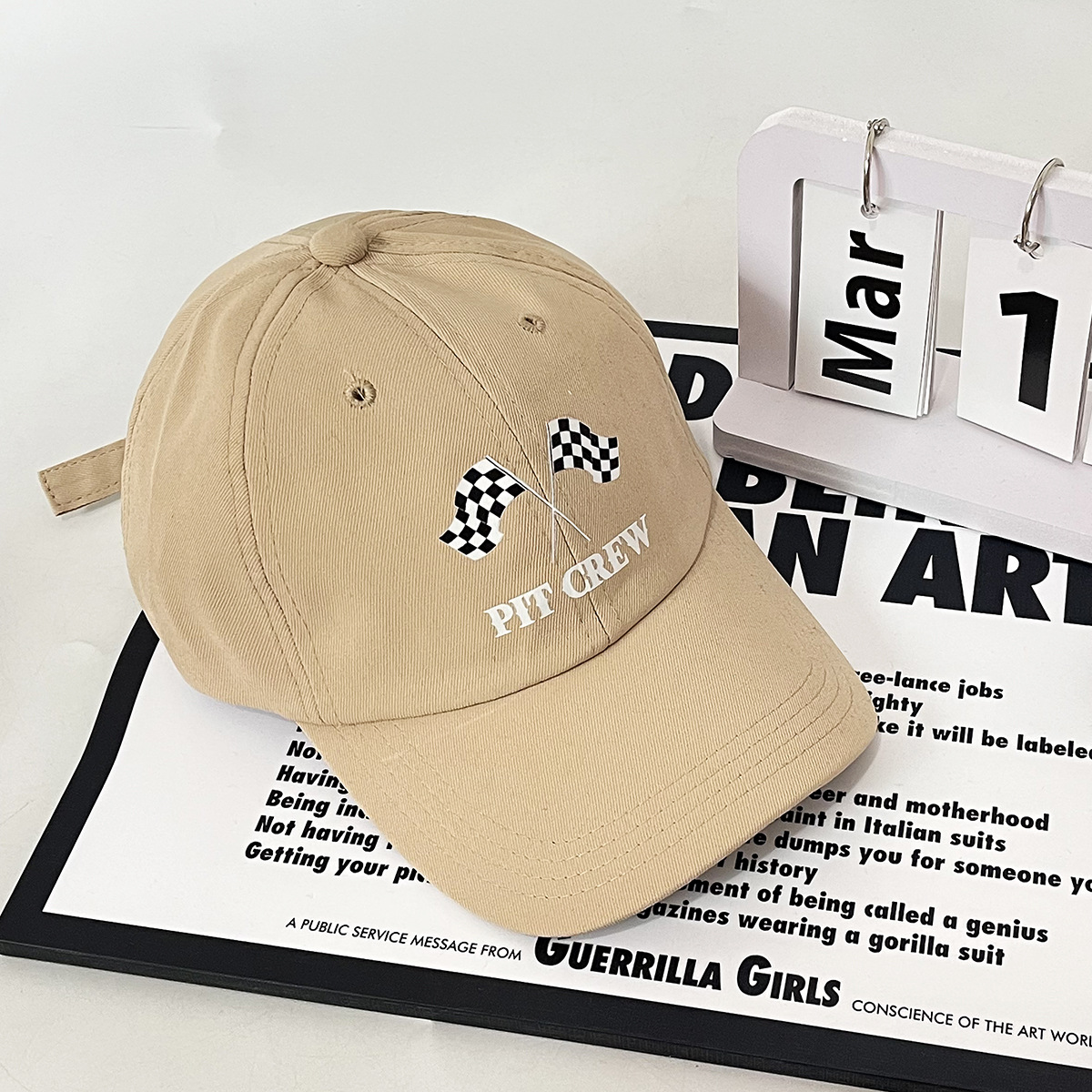 Unisex Baseball cap men's and women's fashion all black and white double flag printed baseball cap shade outdoor_voghion.com