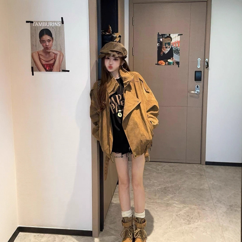 麂皮绒外套女春秋季2025新款早秋薄外套巨好看的短款夹克初秋休闲|undefined