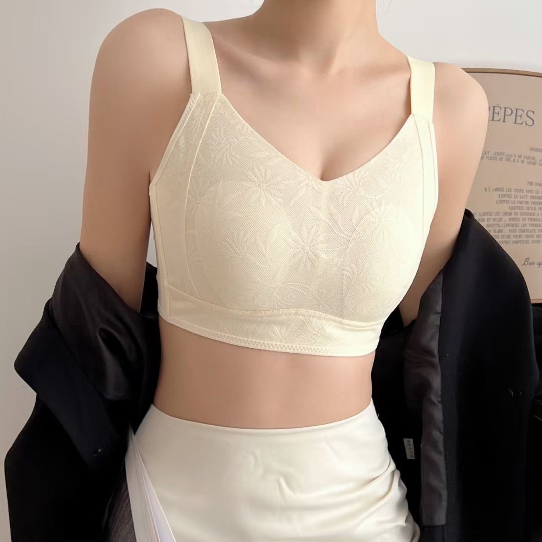 Venta directa de fábrica comercio electrónico transfronterizo Sudeste de Asia Vietnam Tailandia damas sin costuras talla grande oreja de conejo copa fruncido sujetador lateral