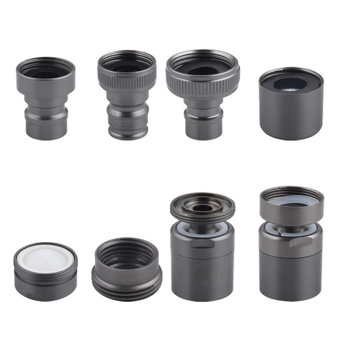 Copper gun gray washing machine connector faucet converter accessories 4-point faucet adapter interface 6-point washing machine nozzle