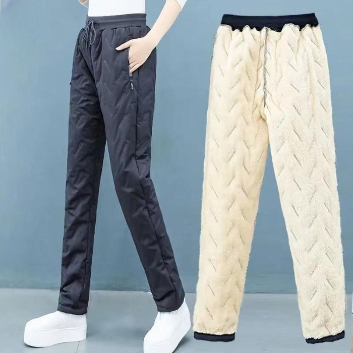 Pantalones de algodón para mujer invierno más pantalones de nieve gruesos de terciopelo pantalones de algodón a prueba de viento y lana de cordero cálida image 9