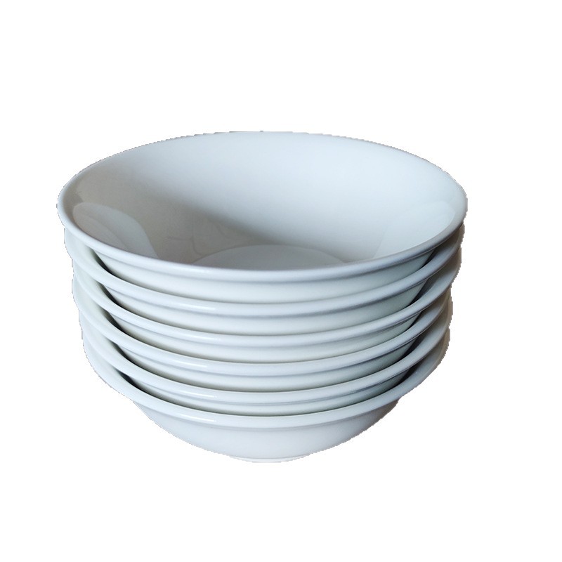 [Al por mayor] cuenco de ala de cerámica cuenco de arroz blanco puro cuenco de ensalada cuenco de verduras cuenco de sopa cuenco de fideos cuenco de sopa