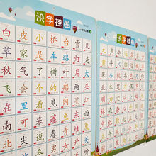 一年级上册生字表识字挂图儿童学前全套宝宝认字无声幼儿学字墙贴