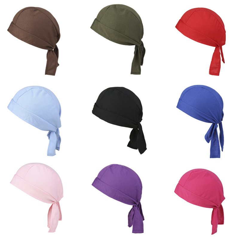 2022 European and American Performance Candy Color Pirate Hat Men's and Women's Chemotherapy Hat Outdoor Cycling Baotou Hat Wholesale