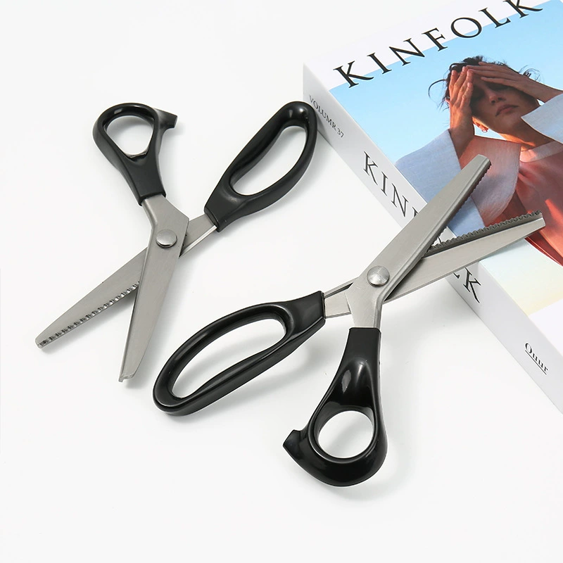 Высококачественные треугольные кружевные ножницы, беззамковые дуговые ножницы с зубцами для собак, волнистые ножницы для ткани с зубцами для портного образца ткани