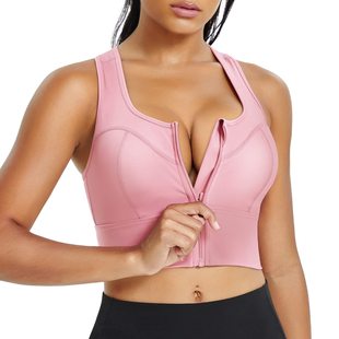 Cross-border Hot Selling I-back Sports Bra Women's Yoga Fitness Vest Front Zipper Plus Moisture Absorption Comfortable Sports Bra