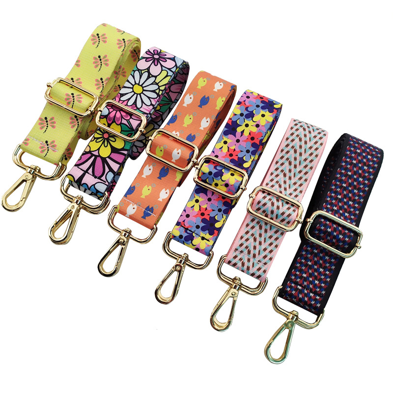 Nueva Correa De Hombro Ancha Con Estampado Floral Correa De Hombro Ajustable Bandolera Para Mujer Accesorios Bolsa Correa De Reemplazo De Color De Estilo Étnico Correa Larga display picture 2