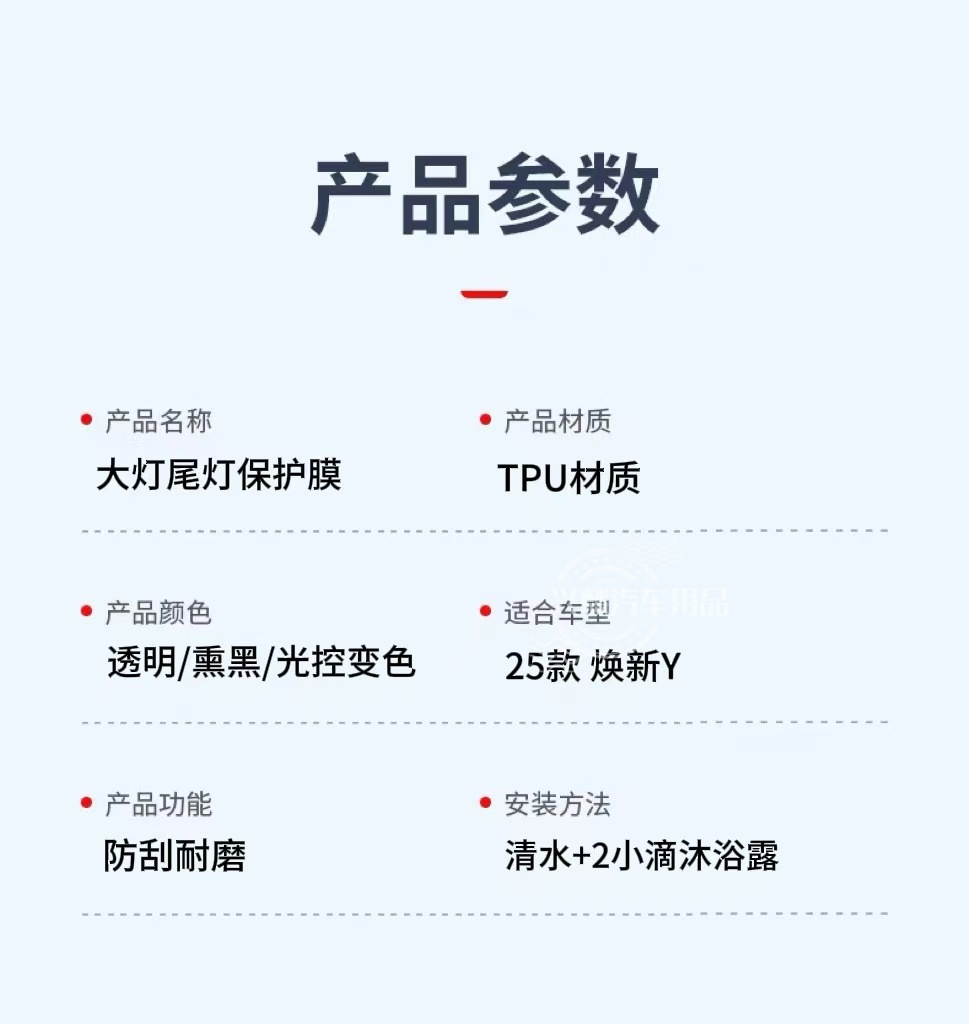 Suitable for Tesla's New Version of Model Y Blackened Headlight Film Car Lights Taillights Car Color Changing Tpu Film Black Warrior
