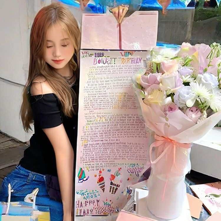 Gift for Couples 1m Love Letter Scroll Handwritten Letter Little Red Book Same Style Extra Long Thickened Beautifully Framed Birthday Confession Gift