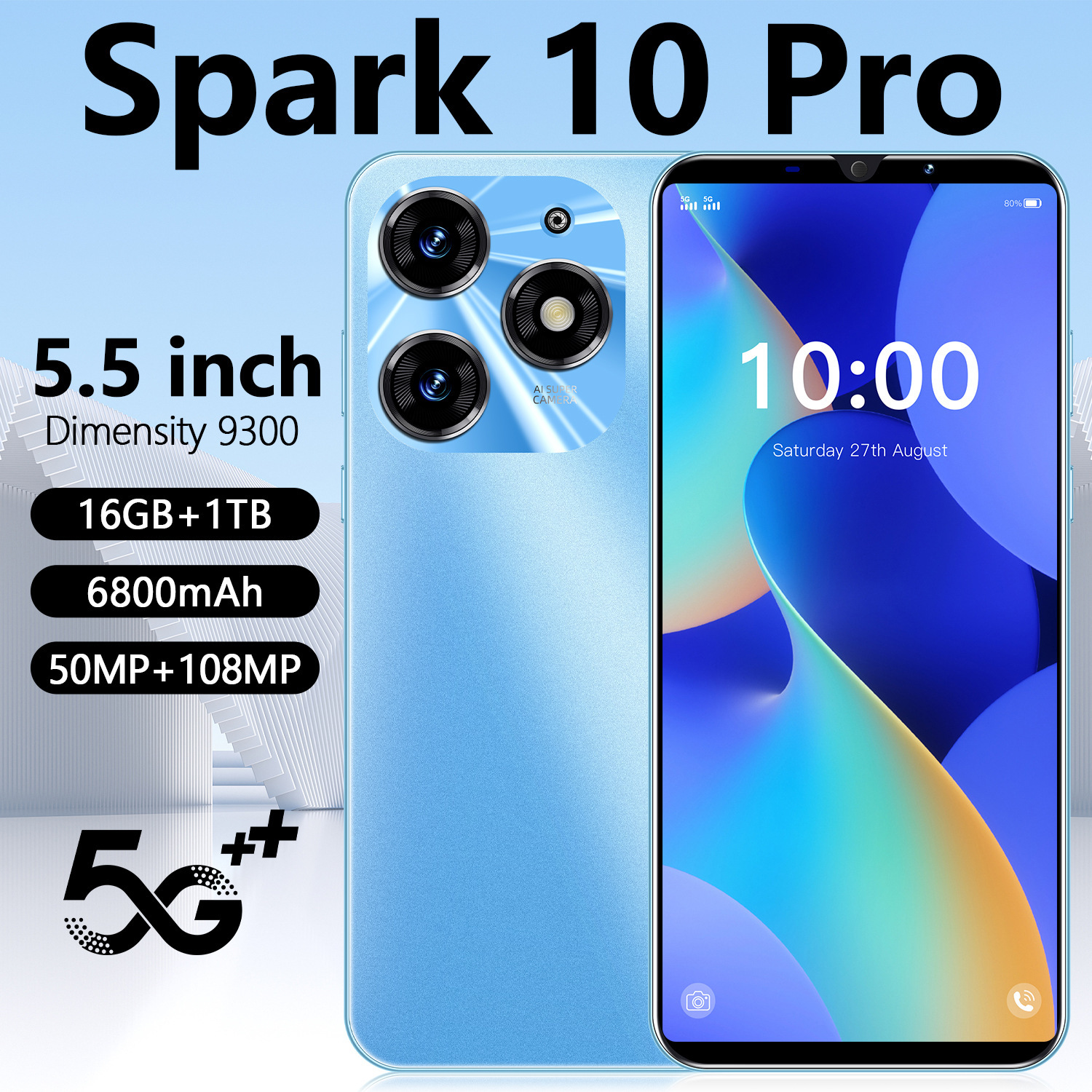 New Spark10 Pro Cross-border Smartphone 16+1t Foreign Language Foreign...
