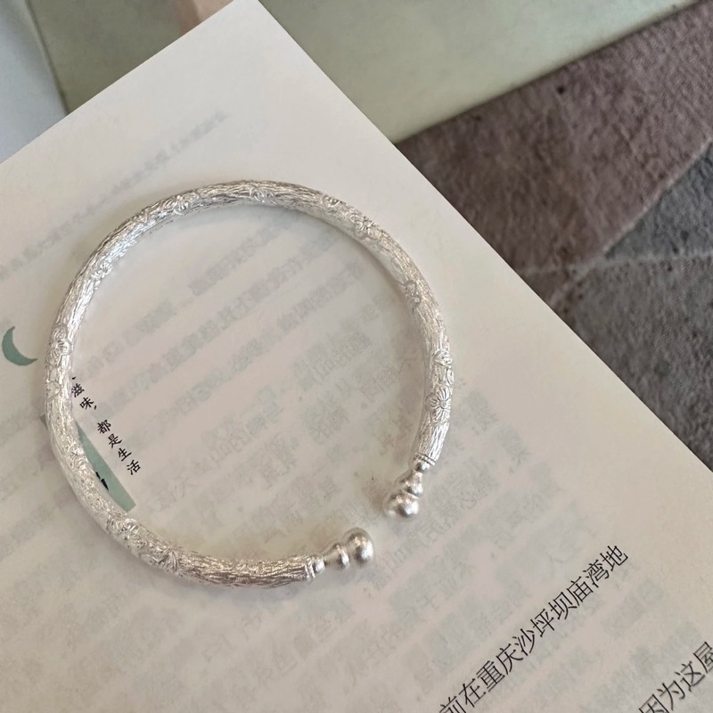 抖音爆款描金桃花葫芦实心开口手镯女新中式高级感国潮合集手饰品|undefined