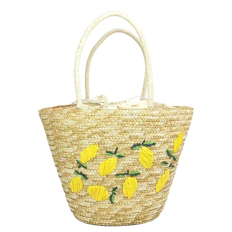2022 summer straw straw bag beach handmade woven bag New Mango lemon fresh portable Lady Bag