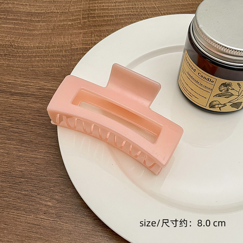 Milk Brown horquilla grande hacia atrás cabeza clip de pelo tocado de las mujeres principios de primavera de alto grado updo tiburón horquilla