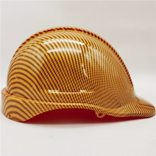 金星自带反光片安全帽开孔透气水转印碳纤维ABS带反光板安全帽 CE