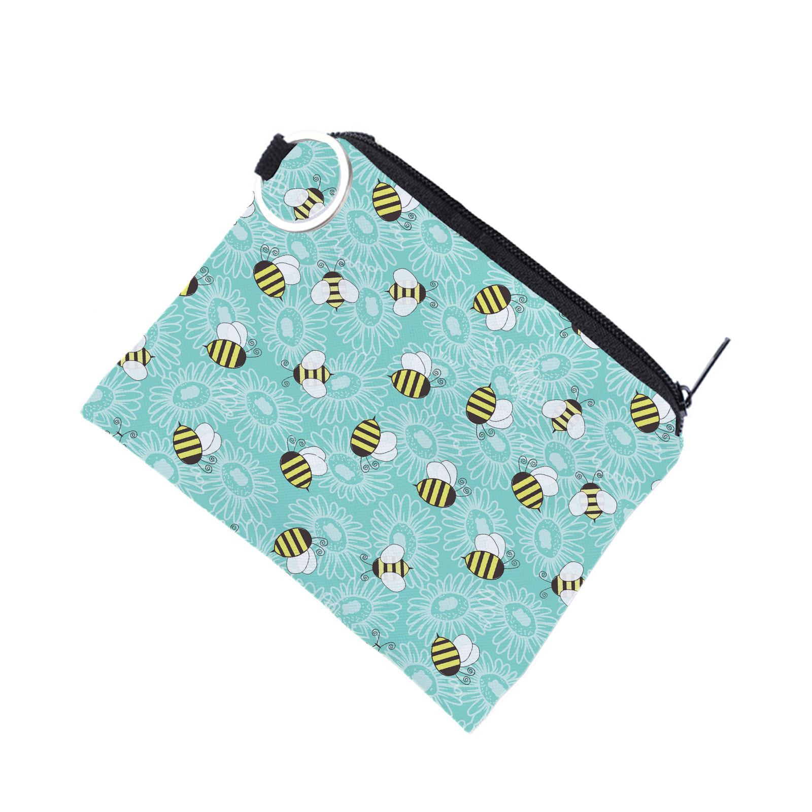 Amazon nueva abeja Linda impresa monedero impermeable portátil de almacenamiento personalizado titular la tarjeta caso clave