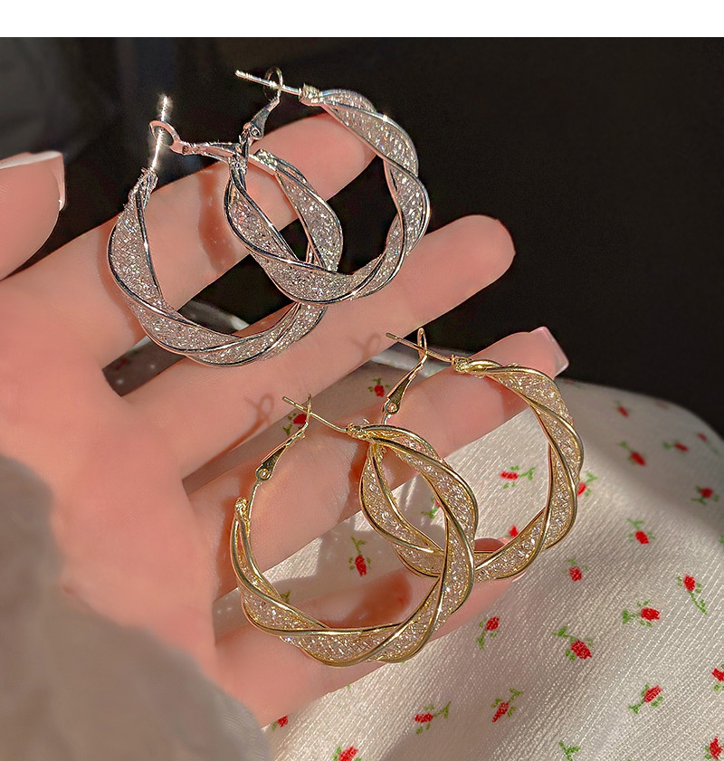 Simple Style Geometric Copper Plating Zircon Earrings 1 Pair