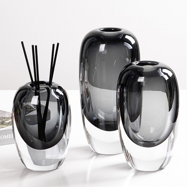 Free shipping minimalist modern crystal glass flower ware round…