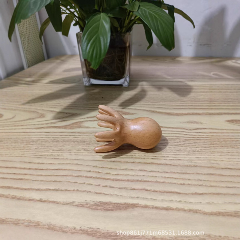 榉木章鱼按摩梳头部经络按摩器头皮穴位头疗梳八爪鱼便携男女头|undefined