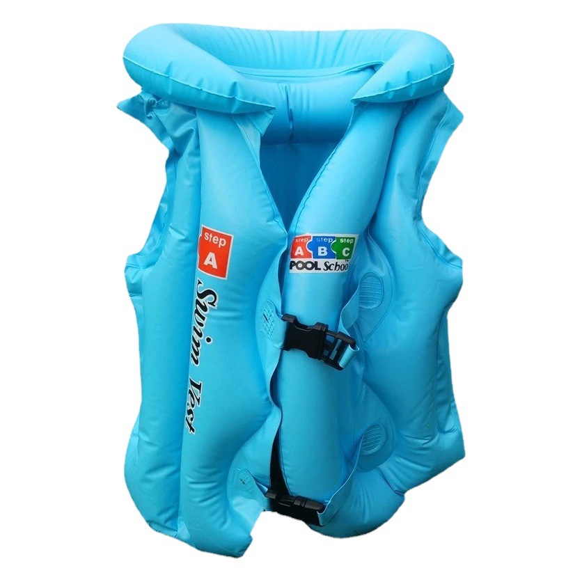 Fábrica en stock suministro PVC niños inflable traje de baño inflable ABC natación flotabilidad chaleco natación ayuda traje de baño
