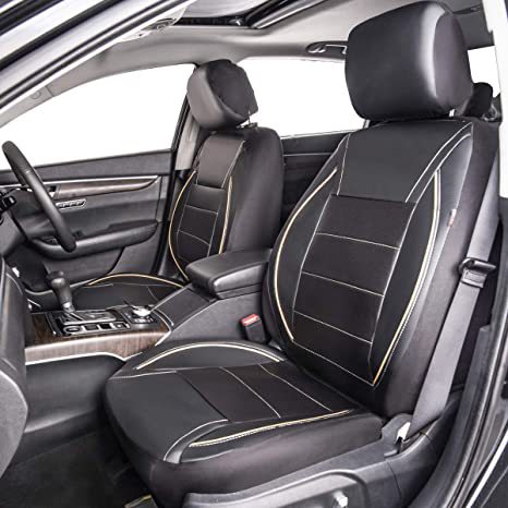 Universal Pu Leather Car Seat Cover with Single-Needle Arc Pull Strap, Leather Style, 5-Seater Car Seat Cover