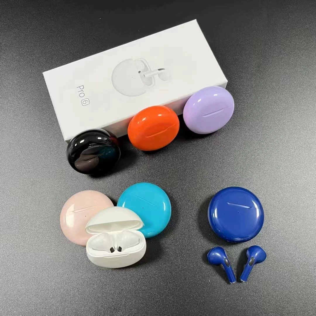 Наушники Bluetooth TWS Pro6, беспроводные наушники с зарядным кейсом, легкие, многоцветные