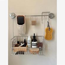 适用于漱口浴室篮不锈钢浴室洗发水排水洗手盆储漱口杯物架洗发储