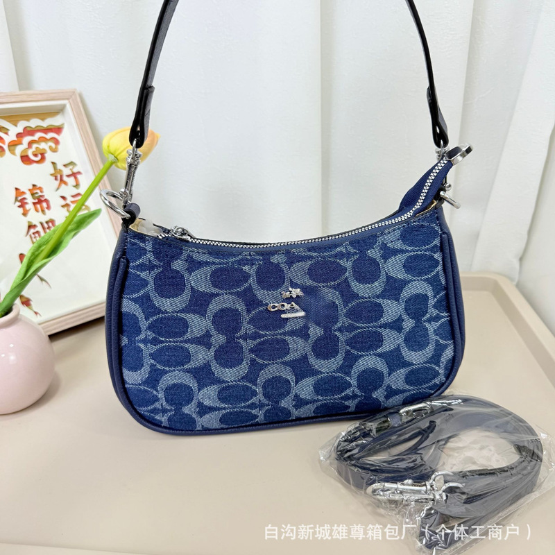 跨境欧美bags2025新款C家腋下包女欧美复古印花斜挎单肩包麻将包|undefined