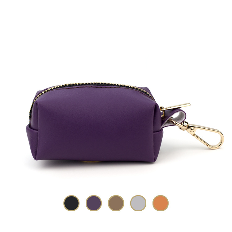 Amazon nueva bolsa de basura para mascotas bolsa de recogida portátil de cuero con cremallera bolsa de almacenamiento multifuncional