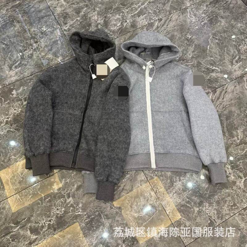 High-end goose down hooded fleece sweatshirt, pilot jacket, Chilliwack long-sleeve outerwear, down jacket